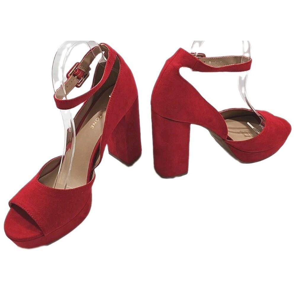 Sun + Stone High Block Platform Heels Size 10M Shoes Open Toe Ankle Strap NWOB - Picture 3 of 14